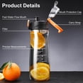 thumbnail image 4 of Baalaka 27OZ Reusable Plastic Water Bottle, Clear with Measurements, 4 of 5