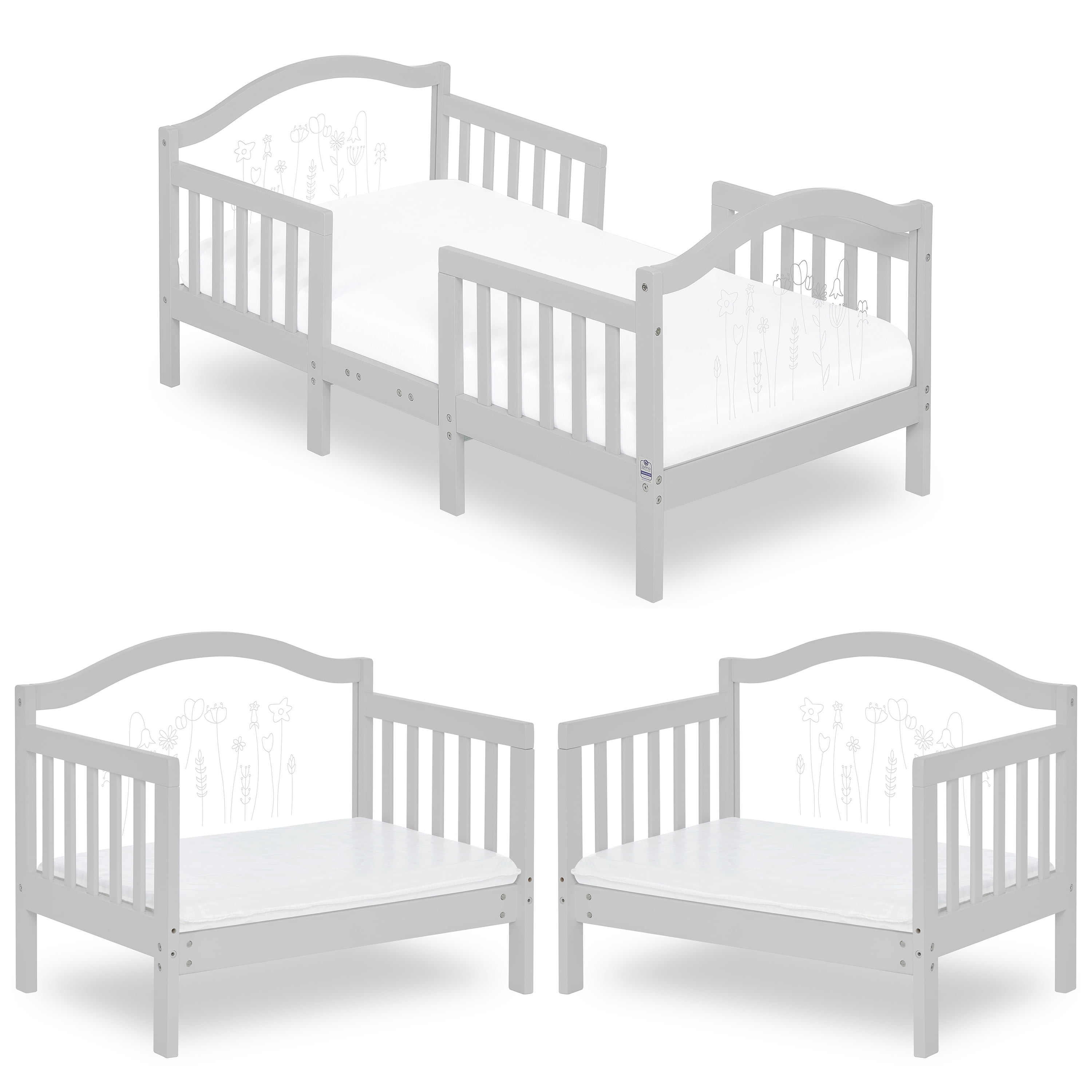 Dream On Me Rosie Toddler Bed In Grey