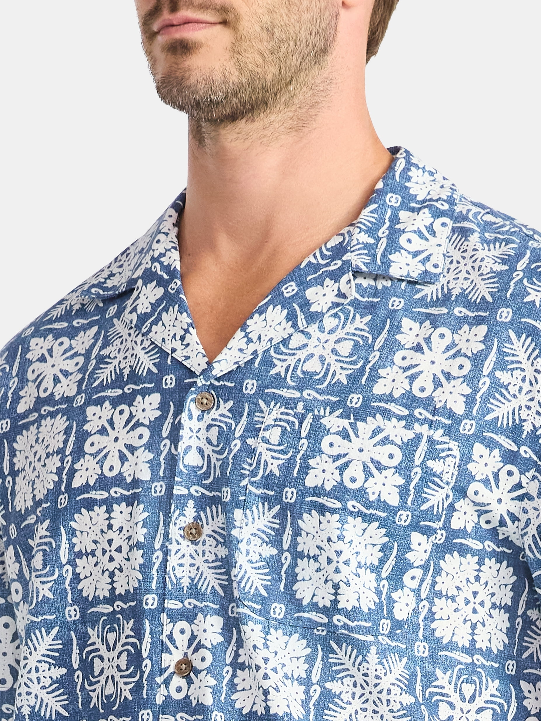 George Men's and Big Men's Holiday Camp Shirt, Sizes S-3XL