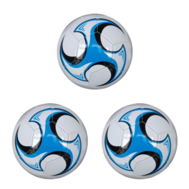 Ruiboury Exquisite Craft Soccer Ball Smooth Surface And Balanced Inner Pressure For Match Play PVC Made Football Middle School 2 Blue 3Set