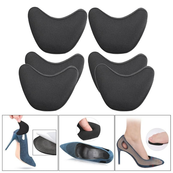 3 Pairs Toe Insert Shoes Too Big, Shoe Inserts, Foam Toe Filler, Shoe Fitters, Black and Beige - Black