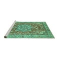 thumbnail image 2 of Ahgly Company Machine Washable Indoor Square Persian Turquoise Blue Traditional Area Rugs, 6' Square, 2 of 4