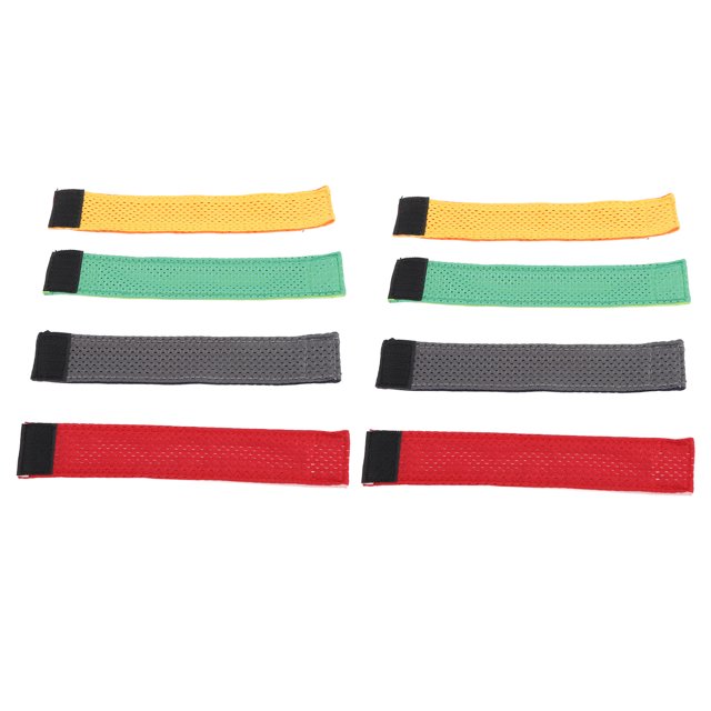 8 PCS Correa de Manga de Fútbol con Cierres de Gancho y Lazo Lazos de Fijación de Manga de Fútbol Reutilizables y Transpirables para Camisas Rojo Verde Amarillo Gris