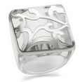 thumbnail image 1 of Women Rhodium Brass Ring with Synthetic in Clear - Size 8, 1 of 1