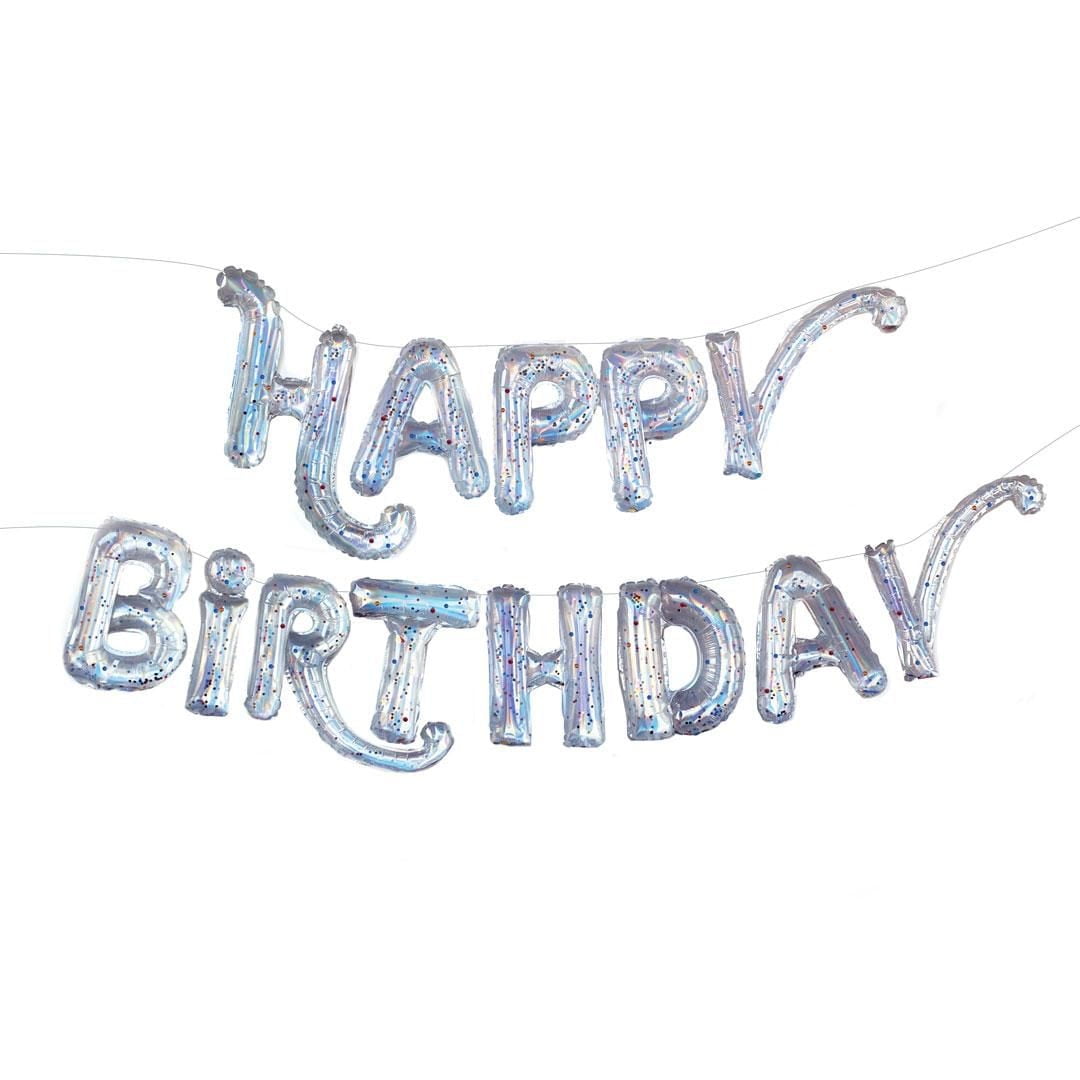 Packed Party "Happy Birthday" Balloon Banner, 13-MIN.14" Mylar Balloons "HAPPY BiRTHDAY".