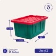 thumbnail image 4 of HOMZ Durabilt 15-Gallon Storage Tote, Green and Red, 2 Pack, 4 of 10