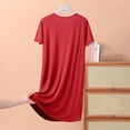 thumbnail image 4 of Idoravan Nightgowns for Women Short Sleeve Womens Short Sleeve Skirt Summer Thin Loose Dress Casual Solid Color Home Nightgown, 4 of 4