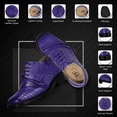thumbnail image 3 of LIBERTYZENO Boy Kids Leather Dress Shoes Boys Wedding Shoes for Kids, Purple, 3 of 6