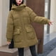 thumbnail image 1 of Parkas de manga larga para mujer, abrigo cálido con bolsillo, chaqueta larga de invierno, parkas de plumón para mujer, 1 of 7
