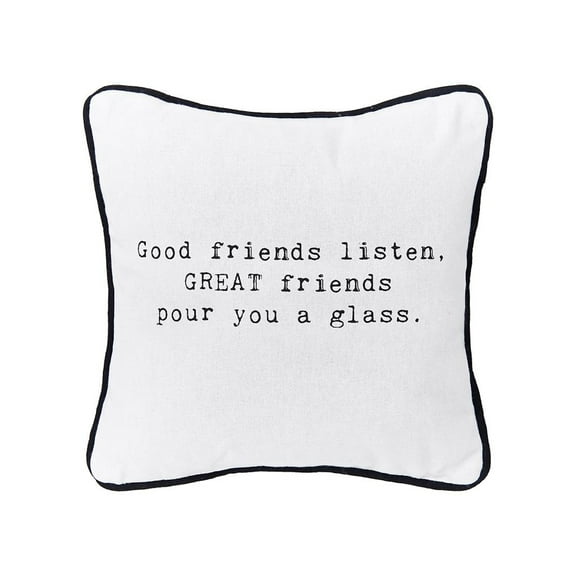 Pour A Glass Printed Small Petite Throw Pillow, 10" x 10"