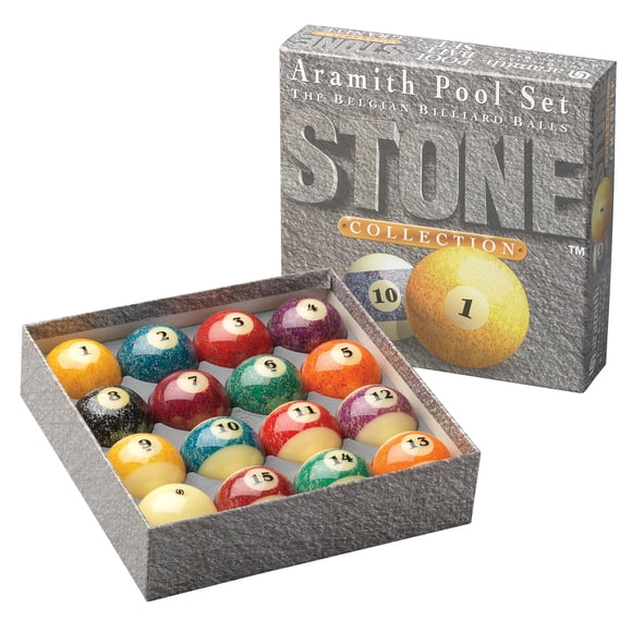 Aramith Stone Collection Billiard Pool Ball Set | 57.2mm (2 1/4") | Luxury Granite-Effect Phenolic Resin (AR1027)
