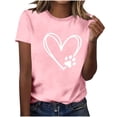 thumbnail image 2 of PNTUTB Women's Heart Print Valentine's Day Crew Neck Short Sleeve Casual Relaxed Comfortable T Shirts, 2 of 6