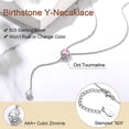 thumbnail image 4 of FOCALOOK Long Teardrop Lariat Necklace 925 Sterling Silver Birthstone Y Necklaces for Women Prom Jewelry, 4 of 9