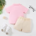 thumbnail image 3 of Toddler Boy Outfit Sets Summer Short Sleeve Polo Shirt Tops Shorts 2Pc Set, 3 of 7