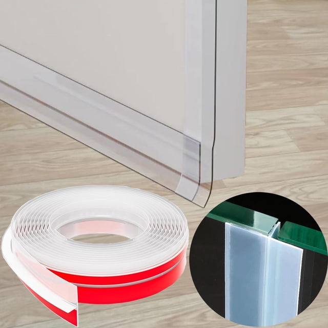 Tapón de puerta AEIOUD de silicona transparente en forma de T, 6 m