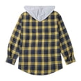 thumbnail image 2 of guisaled Plaid Shirts for Men Big and Tall Button Down Cotton Long Sleeve Casual Hoodie Shirts Slim Regular Fit Business Lightweight Tops Christmas, 2 of 4