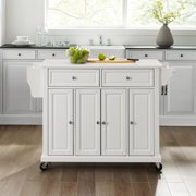 Crosley Furniture MDF Wood Granite Top Kitchen Cart in White
