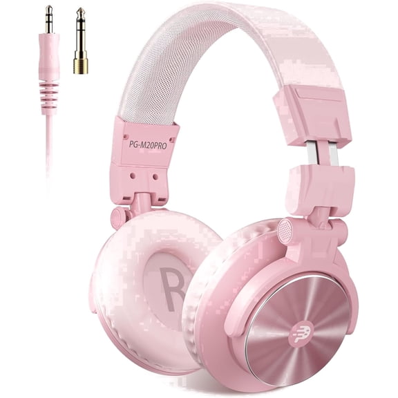 PUPGSIS Wired Headphones, 40kHz High-Resolution Stereo Headset with 1/4 Inch and 3.5mm Audio Jacks for Recording, Mixing, Podcast Production