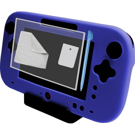 Blue Full Case Cover Stylus & Screen Protector Wii U Gamepad Controller