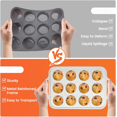 thumbnail image 4 of 2Pack Silicone Muffin Pan for Baking with Metal Reinforced Frame, 12 Cup Regular Size Cupcake Pan,  Silicone Muffin Tray, Cupcake Baking Pan Molds for Oven Dishwasher Safe, 4 of 8