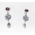 thumbnail image 3 of Clip on 2 1/4" silver and gray cutout circle dangle teardrop earrings, 3 of 4