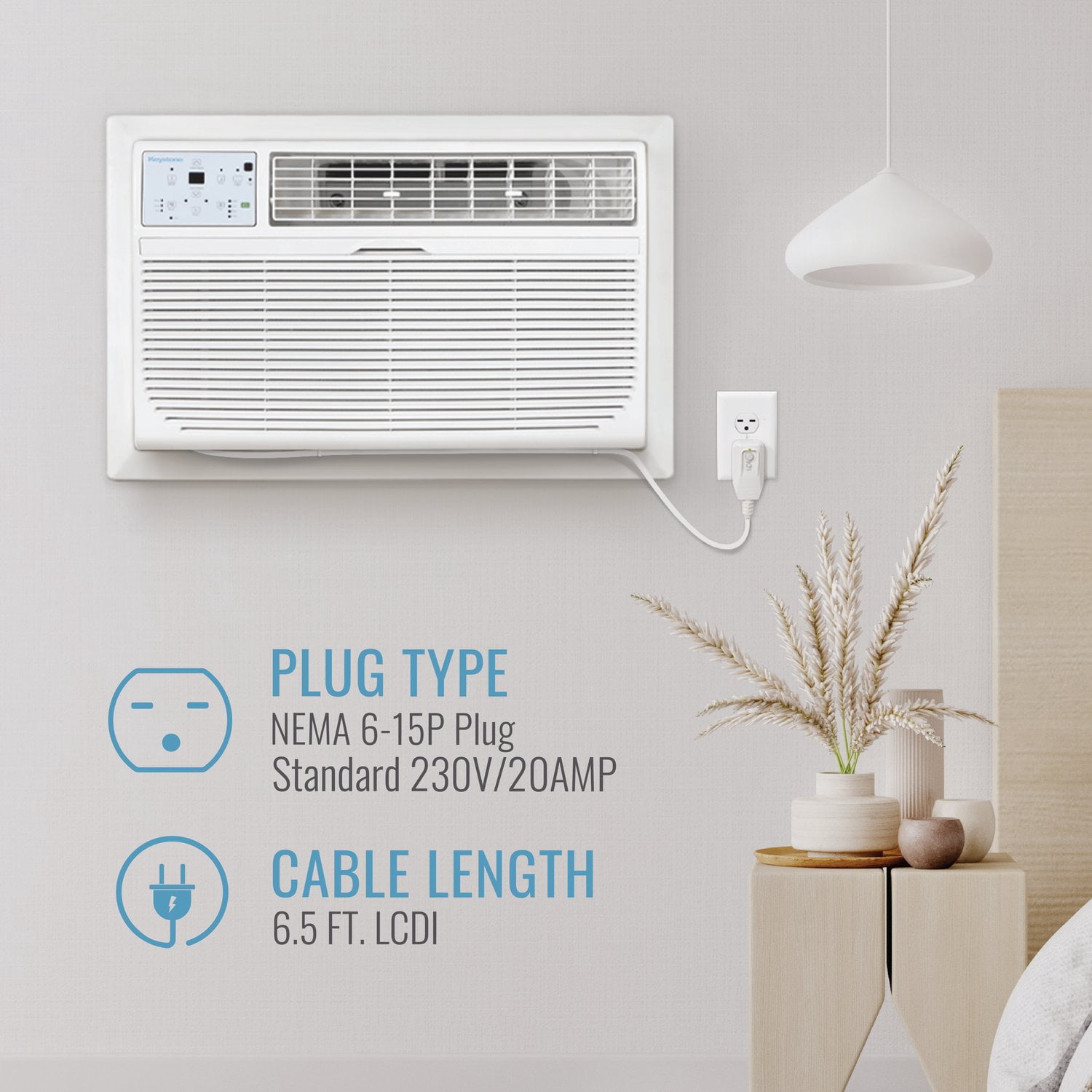 Keystone 12,000 BTU 230V Through-the-Wall Air Conditioner with Follow Me LCD Remote Control, KSTAT12-2D