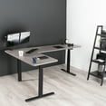 thumbnail image 2 of VIVO Electric 83" x 60" Stand Up Corner Desk, Dark Gray Table Tops, Black Frame, 2 of 7