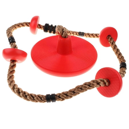 Children / Child Outdoor Tree Hanging Disc Monkey Rope Swing Set Red
