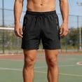 thumbnail image 2 of EOYWHK Running Shorts Men with Pockets Elastic Waist Beach Jogging Shorts Men Soft Lightweight Breathable Hiking Shorts for Men Black, Size XXXL, 2 of 9