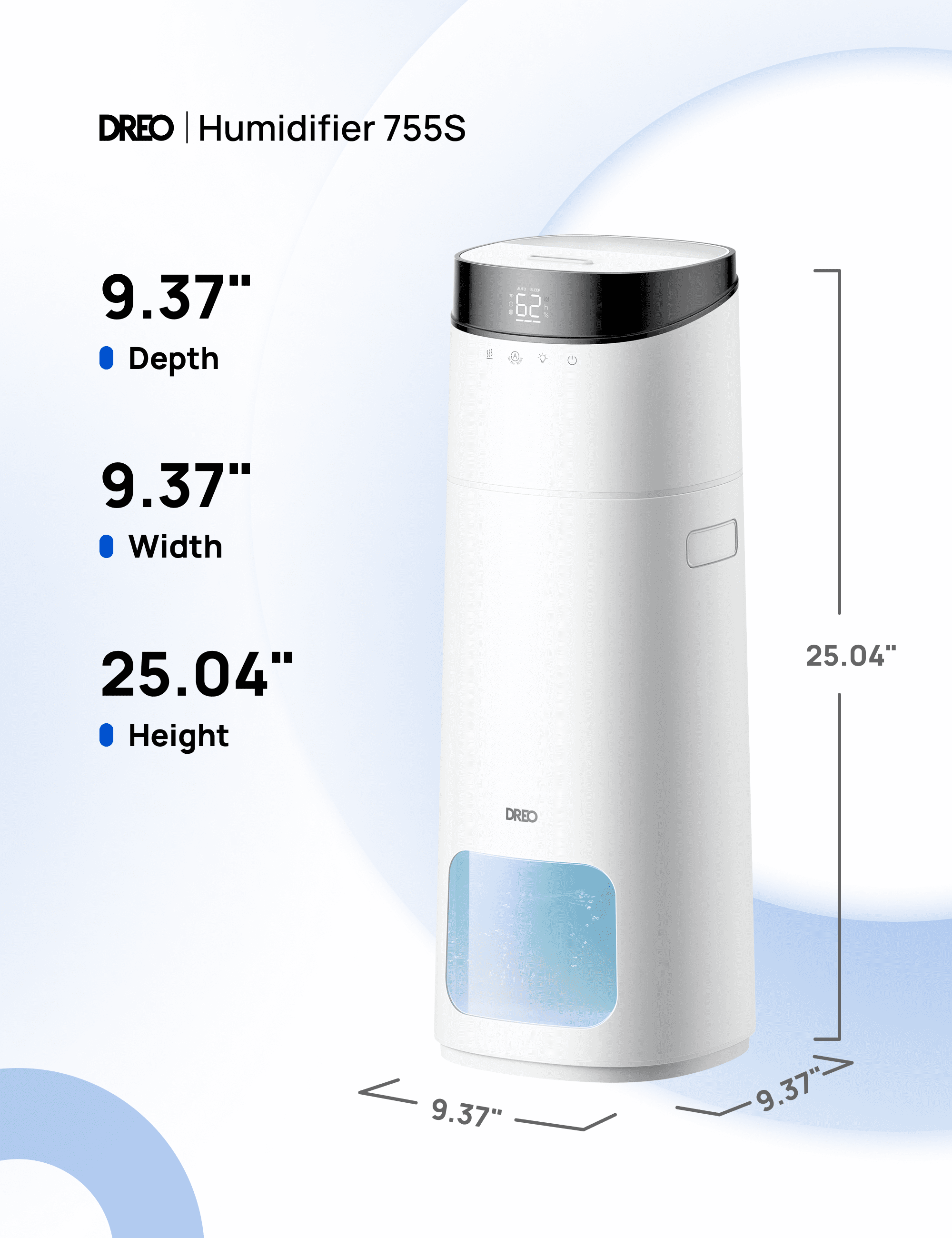 DREO 16L Smart Humidifier Large Room 1000 ft², 130H Cool Mist Humidifiers for Bedroom Plants Baby, Top Fill, Remote/Touch/Voice & APP Control, Self-Cleaning Tank, 30dB, RGB Light, HM755S White