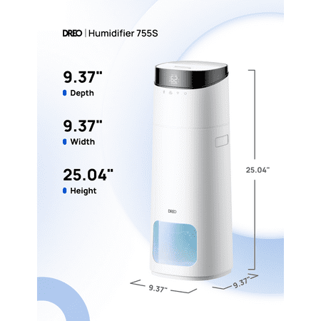 DREO 16L Smart Humidifier Large Room 1000 ft², 130H Cool Mist Humidifiers for Bedroom Plants Baby, Top Fill, Remote/Touch/Voice & APP Control, Self-Cleaning Tank, 30dB, RGB Light, HM755S White