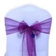 thumbnail image 2 of mds Pack of 125 Organza Chair Sash Bow Sashes for Wedding Decoration -Dark Purple, 2 of 7