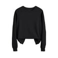 thumbnail image 1 of Timegard Womens Tops Sweatshirts Crewneck Long Sleeve Solid Color Pullover Basic Casual Loose Tops, 1 of 6