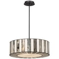 thumbnail image 4 of Robert Louis Tiffany Black Drum Pendant Chandelier 20" Wide Tiffany Style Black White Striped Art Glass Fixture for Kitchen, 4 of 6