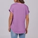 thumbnail image 4 of Blusas para las Mujeres Casual Verano Botón Sólido V-Cuello Suelto Camiseta, Moda Algodón/Lino Mezcla Blusa, 4 of 9