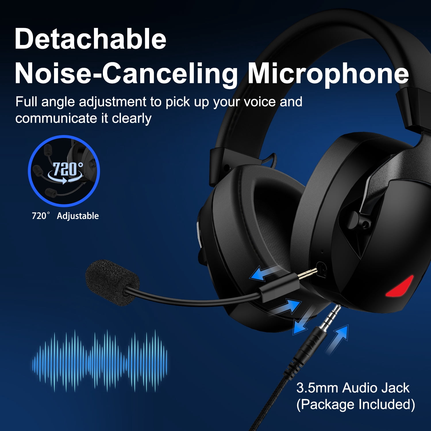 Wireless Gaming Headset,AILKIN 50Hrs PC Gaming Headset with Mic for PS5 PS4 Switch with Bluetooth+2.4 GHz+USB Gaming Headphones with Noise Canceling Microphone,3.5mm Wired for Xbox Series