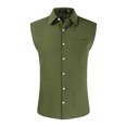 thumbnail image 3 of Caqnni Sleeveless Beach Shirts for Men Summer Tank Shirts Workout Casual Henley Tank Top(Green,M), 3 of 3