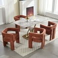 thumbnail image 2 of CQSXDA Contemporary Designed Fabric Upholstered Accent Dining Chair Set in Stylish Grey for Living Room or Kitchen Use，Orange, 2 of 14