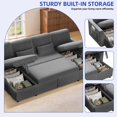 thumbnail image 3 of ModFusion U-Shaped Expandable Sofa – Grey, Teddy Plush & Foam, Iron Frame, Pull-Out Bed, 3 of 6