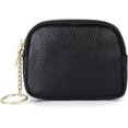 thumbnail image 1 of shiyou-Genuine Leather Coin Purse,Key Pouch Keychains for Women,Small Key Chain Wallet Card Holder Mini Purse Leather Pouch Keychain Wallet for Women, Black, Coin Purse, 1 of 4