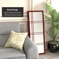 thumbnail image 3 of Red Lantern 4 ft. Short Double Cross Shoji Screen - Rosewood - 5 Panels, 3 of 6
