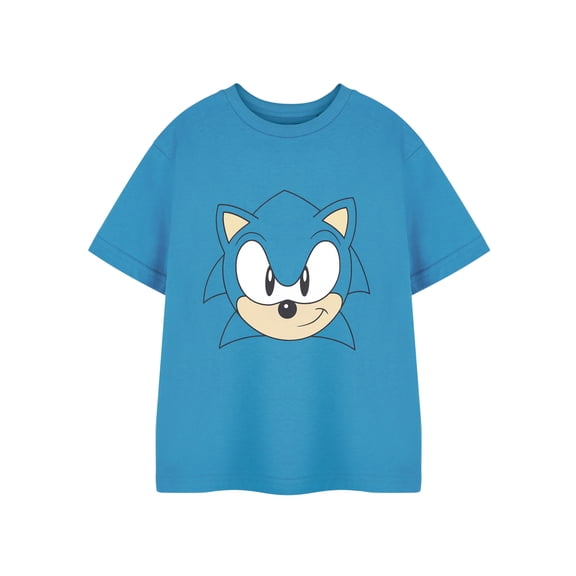 Sonic the Hedgehog Big Face Boys Blue Short Sleeved T-Shirt | 3-4 Years | Made by Vanilla Underground