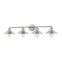4 Light Vanity Light Fixture in Utilitarian Style 36.5 inches Wide By 9.75 inches High-Brushed Nickel Finish Bailey Street Home 372-Bel-2750841