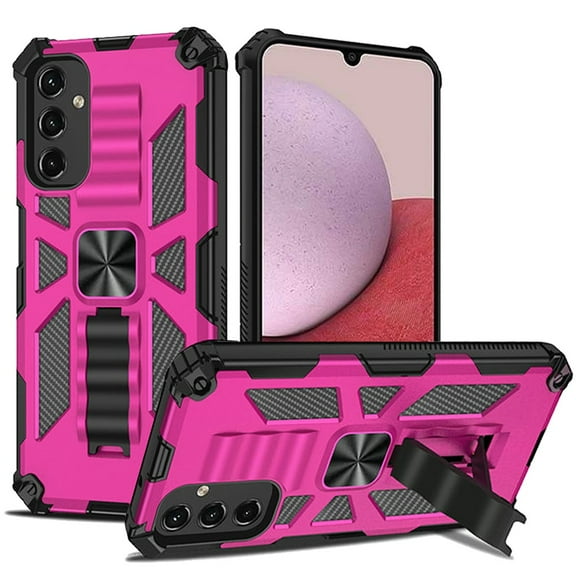 For Samsung Galaxy A14 5G Hybrid Stand Military Grade with Magnet Mount Friendly Kickstand Hard PC TPU Shockproof Cover ,Xpm Phone Case [ Pink ]