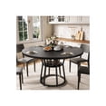 thumbnail image 1 of Ourlova 42inch Round Farmhouse Dining Table For 4 to 6 People Rustic Wood Kitchen Table With Storage Shelf Space Saving Circle Dinner Table For Small Spaces Apartments Dining Room and Living Room, 1 of 7