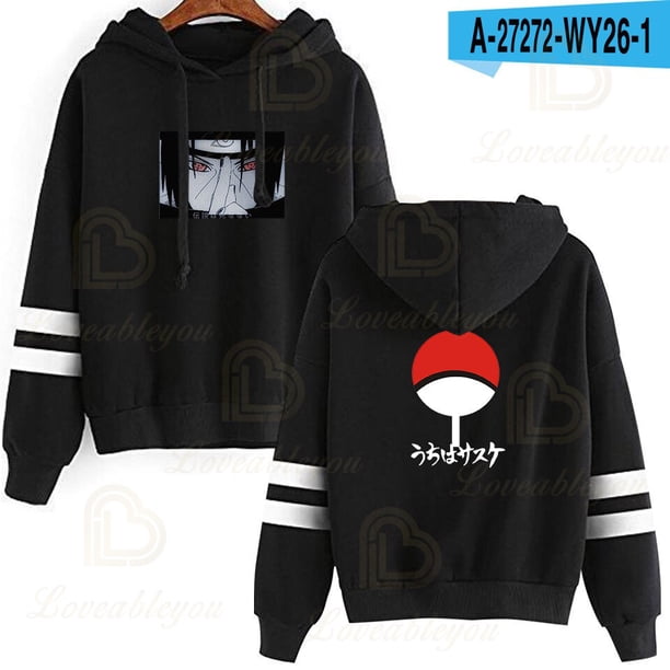 Naruto Manga Uchiha Sasuke Akatsuki Anime Costume Hoodie Role Play Sweatshirt Boys' Hoodie Top Children's Clothing4XL Adult (100-110kg Gao Jinjia LED