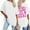 White, variant on Women's T-Shirts Basic Tops Oversized Back Print Short Sleeve Crewneck Y2k Clothes