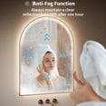 thumbnail image 4 of Ourlova Arched LED Bathroom Mirror with Lights 24x36 Anti-Fog Vanity Mirror Wall Mounted 3 Color Temperatures Dimmable Rust-Resistant Metal Frame Shatterproof Glass for Bathroom Bedroom Entryway - Go, 4 of 7
