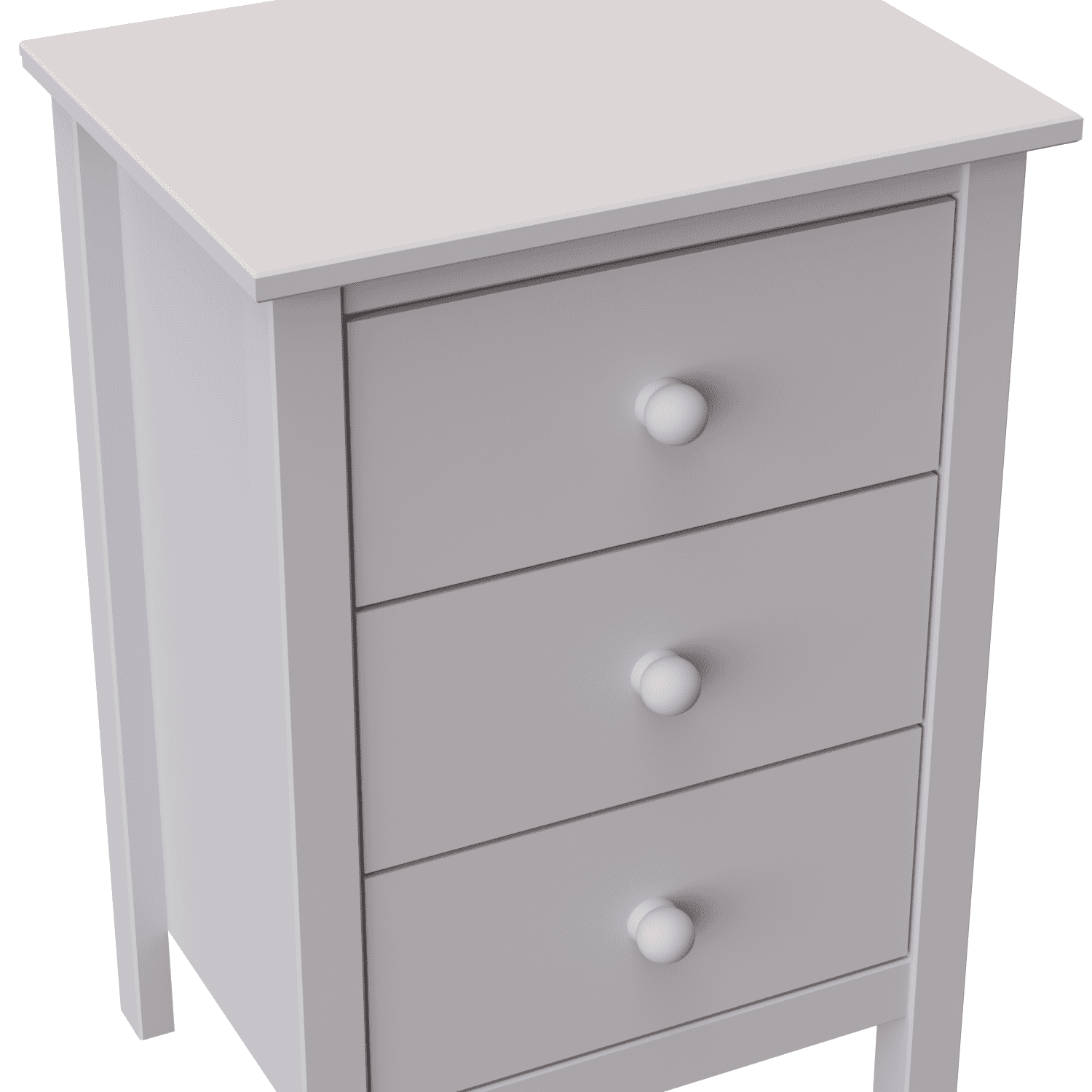 From the Tree Furniture Dorm Room Nightstand with Three Storage Drawers, Solid Pine Wood, Grey