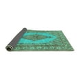 thumbnail image 2 of Ahgly Company Indoor Round Persian Turquoise Blue Traditional Area Rugs, 4' Round, 2 of 4
